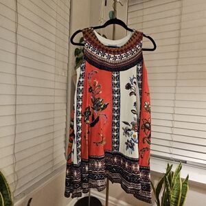 Maeve Graphic Orange and Black Sleeveless Dress